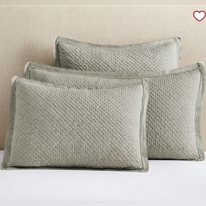 3 POTTERYBARN PILLOWCASE KING SHAMS 2 POTTERYBARN 1 RILEY PERCALE COTTON GRAY cy